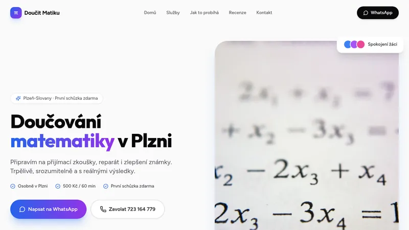 Doučování matematiky — moderní levný web (doucitmatiku.cz)