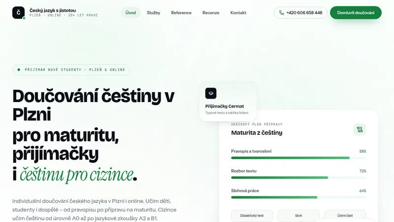 Doučování češtiny — rychlý web na míru (doucsecesky.cz)